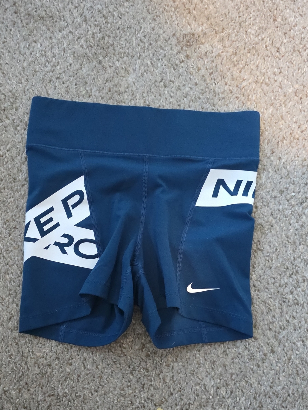 Nike Blue Logo-Accent Women's Bike Shorts